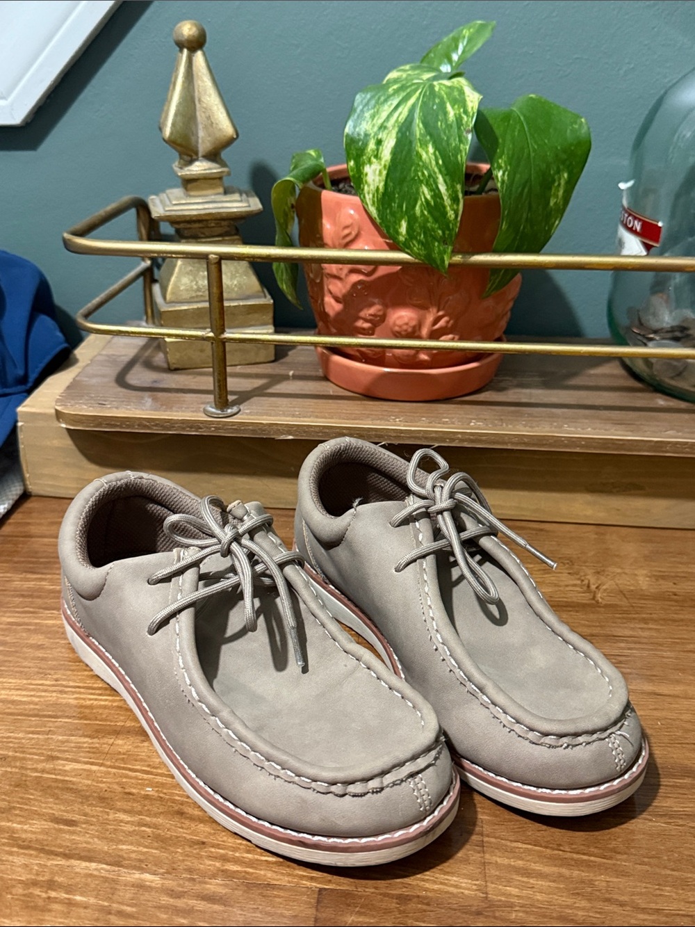 Boys Casual Moc Toe Lace-Up Shoes